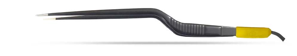 Bipolare Bajonett-Pinzette, 20 cm lang, 1,0 mm, antihaftbeschichtete Spitze, gerade, Valleylab-Stecker