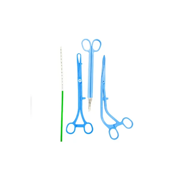IUD-set met Pozzi kogeltang en Cherron depperklem