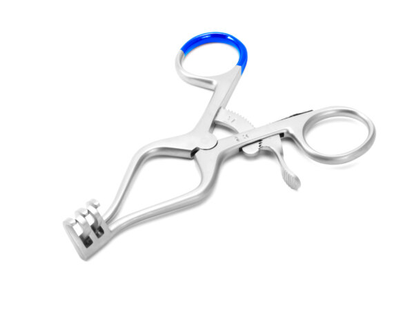 Retractor autotenedor Weitlaner, 2 x 3 dientes, romo, 11,0 cm